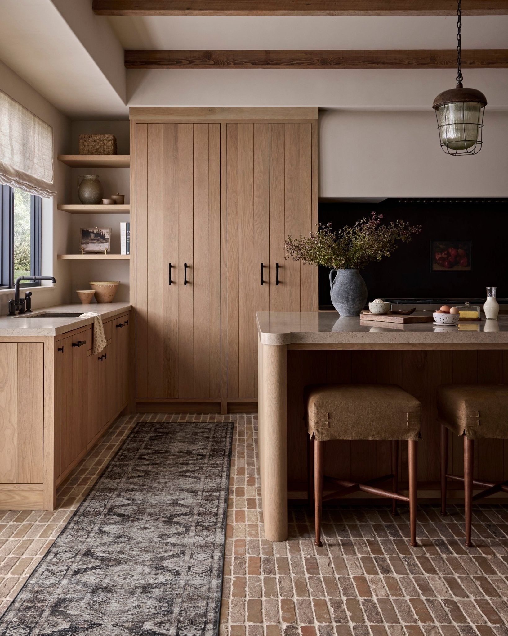 Amber Lewis x Loloi Josie Ink / Earth 18" x 18" Machine Washable Sample Rug White Cliff Studio Area Rugs