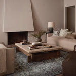 Amber Lewis x Loloi Josie Ocean / Natural 18" x 18" Machine Washable Sample Rug White Cliff Studio Area Rugs