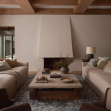 Amber Lewis x Loloi Josie Ocean / Natural 18" x 18" Machine Washable Sample Rug White Cliff Studio Area Rugs