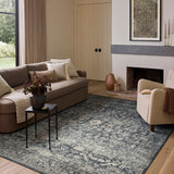 Amber Lewis x Loloi Josie Ocean / Natural 18" x 18" Machine Washable Sample Rug White Cliff Studio Area Rugs