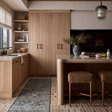 Amber Lewis x Loloi Josie Ocean / Natural 18" x 18" Machine Washable Sample Rug White Cliff Studio Area Rugs