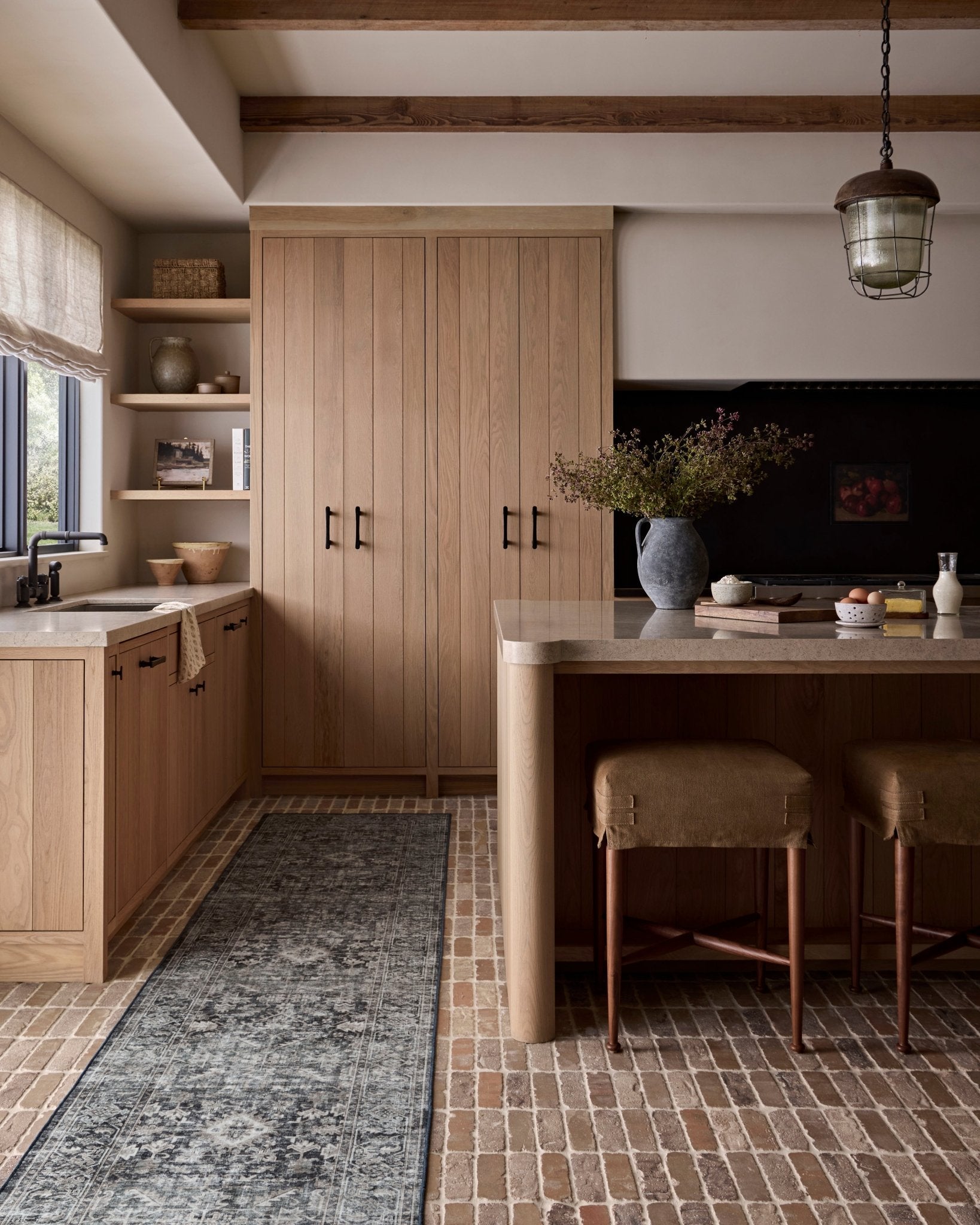 Amber Lewis x Loloi Josie Ocean / Natural 18" x 18" Machine Washable Sample Rug White Cliff Studio Area Rugs