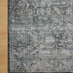 Amber Lewis x Loloi Josie Ocean / Natural 18" x 18" Machine Washable Sample Rug White Cliff Studio Area Rugs