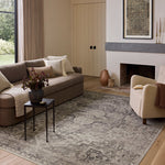 Amber Lewis x Loloi Josie Silver / Natural 18" x 18" Machine Washable Sample Rug White Cliff Studio Area Rugs