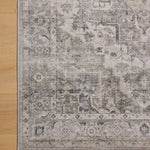 Amber Lewis x Loloi Josie Silver / Natural 18" x 18" Machine Washable Sample Rug White Cliff Studio Area Rugs