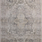 Amber Lewis x Loloi Josie Silver / Natural 18" x 18" Machine Washable Sample Rug White Cliff Studio Area Rugs