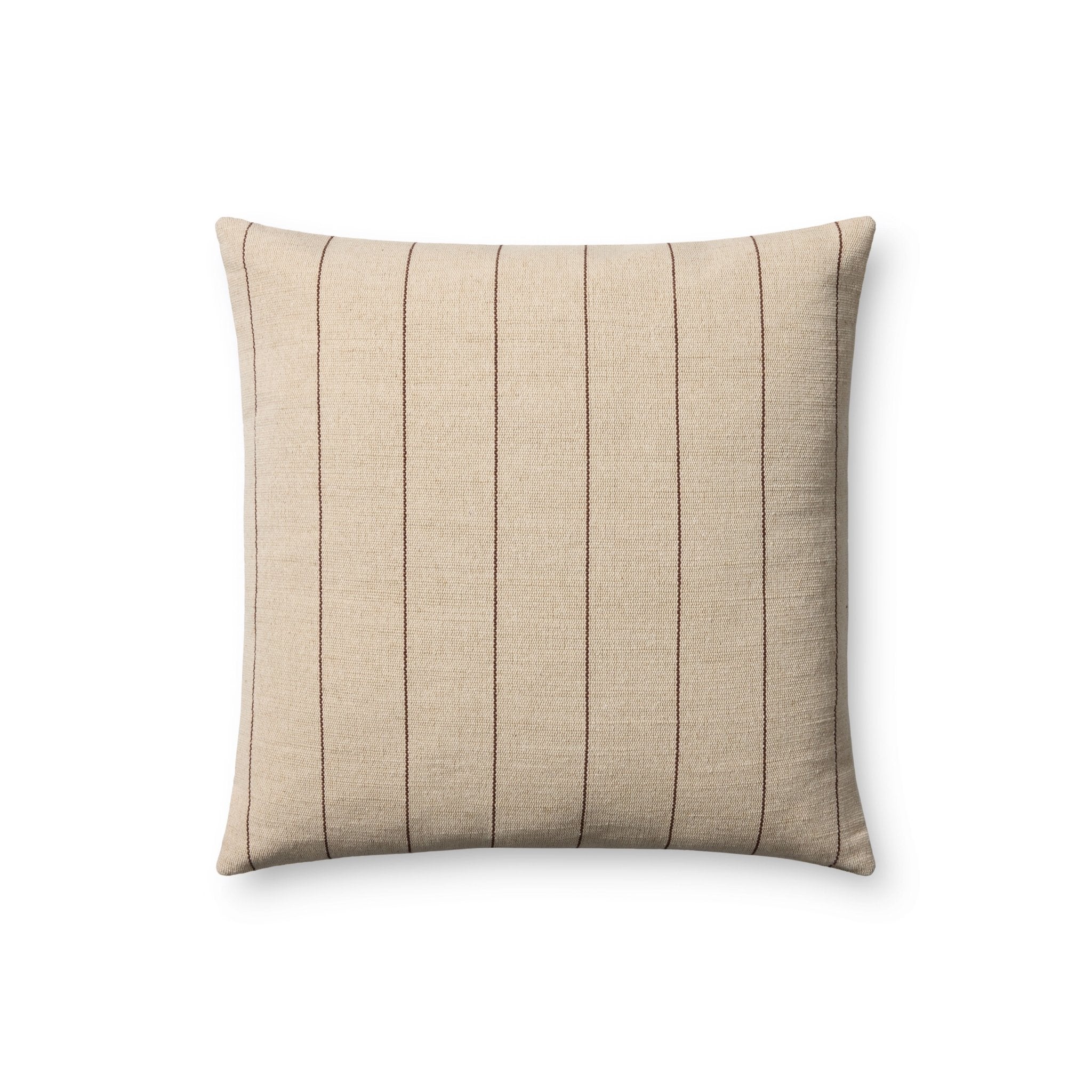 Amber Lewis x Loloi Keisha Natural / Brown 18'' x 18'' Pillow Covery Only White Cliff Studio Throw Pillows