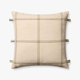 Amber Lewis x Loloi Lainey Natural / Olive Pillow White Cliff Studio Throw Pillows