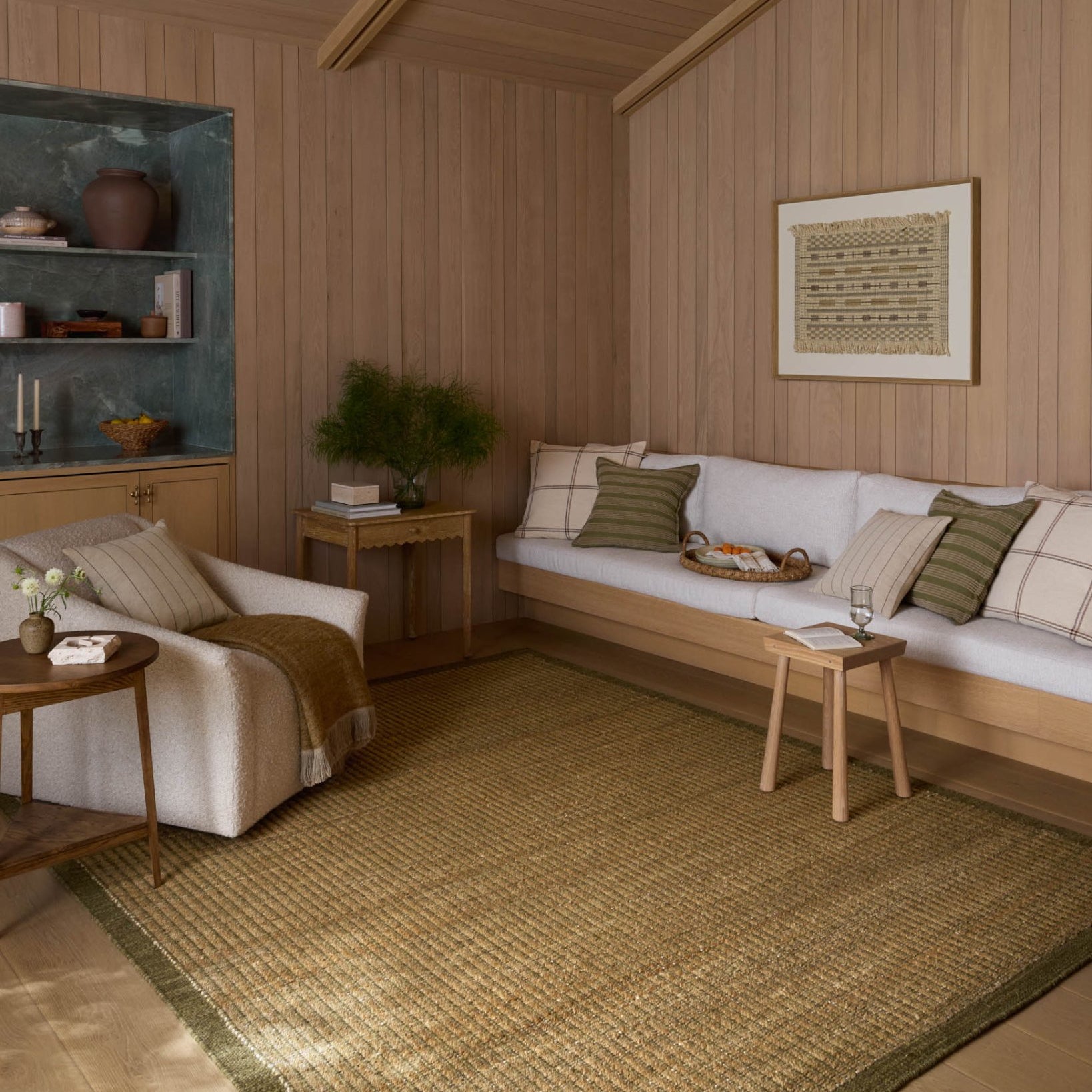 Amber Lewis x Loloi Lilah Natural / Olive Rug White Cliff Studio Area Rugs