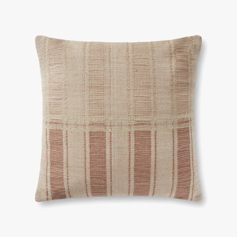 Amber Lewis x Loloi MARIN PAL0002 Natural / Rust 22'' x 22'' Cover Only Pillow