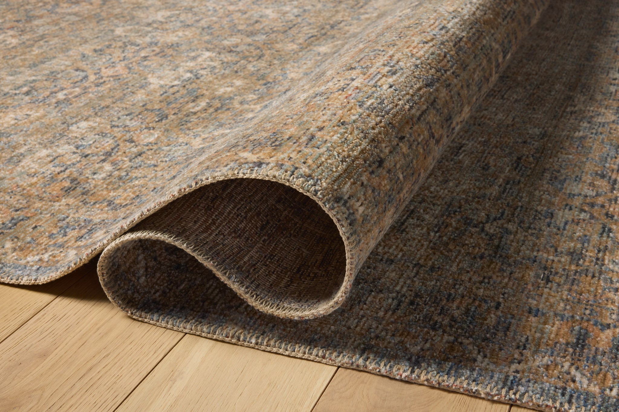 Amber Lewis x Loloi Molly Denim / Gold Rug White Cliff Studio Area Rugs
