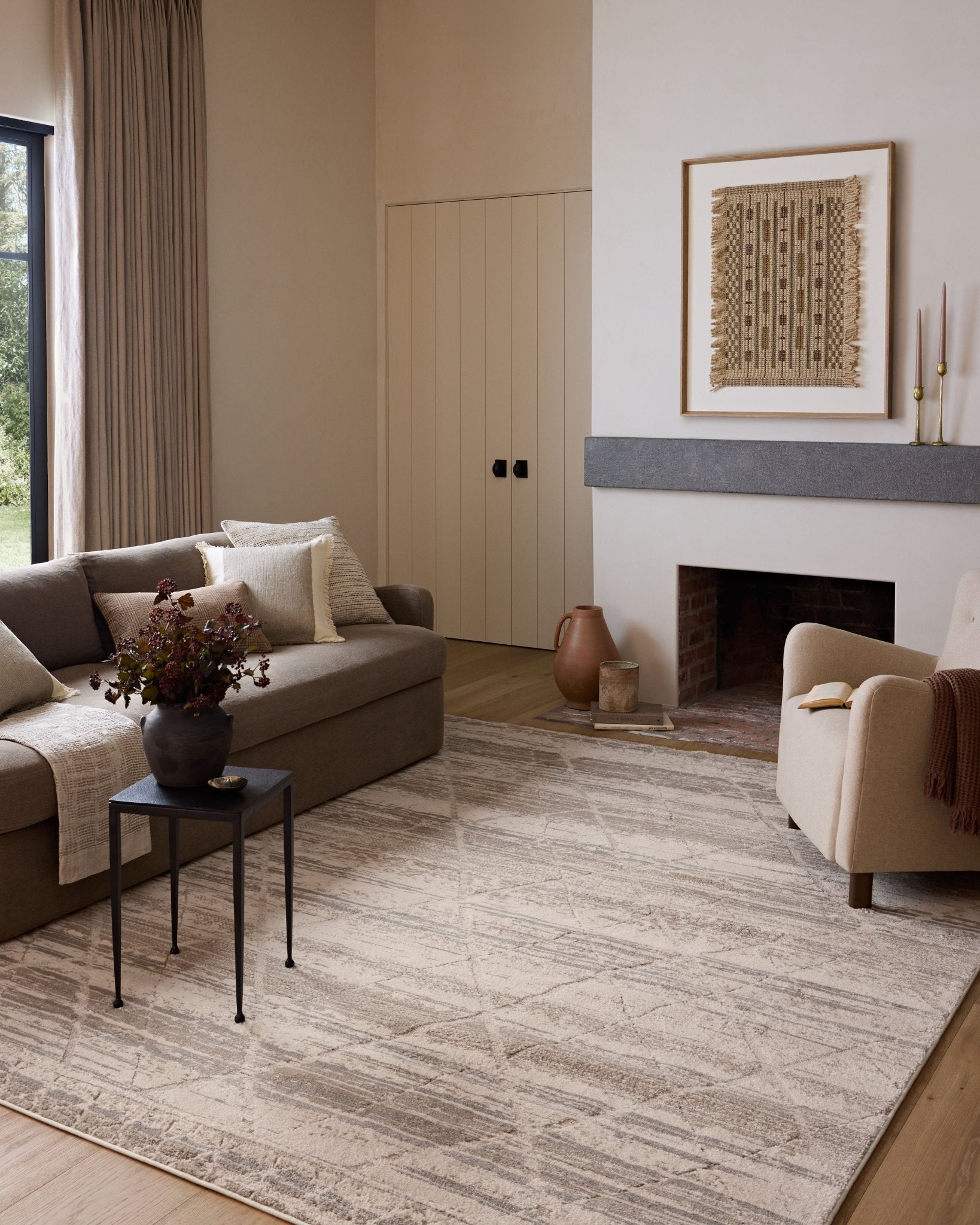 Amber Lewis x Loloi Monty Ivory / Natural 11' - 6" x 15' Area Rug White Cliff Studio Area Rugs