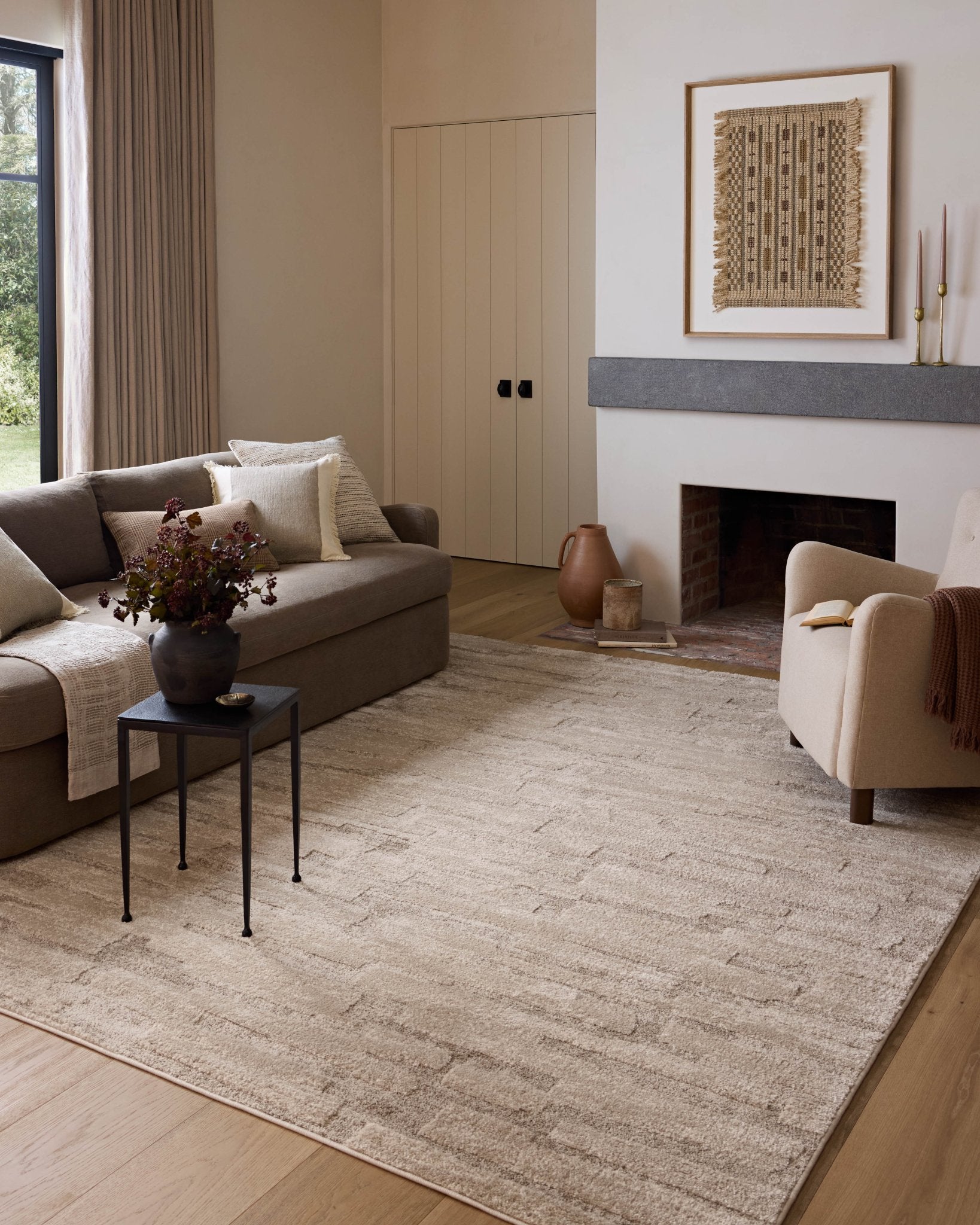 Amber Lewis x Loloi Monty Taupe / Beige 11' - 6" x 15' Area Rug White Cliff Studio Area Rugs