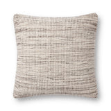 Amber Lewis x Loloi Morro Natural / Grey 22'' x 22'' Cover w/Down Pillow White Cliff Studio Throw Pillows