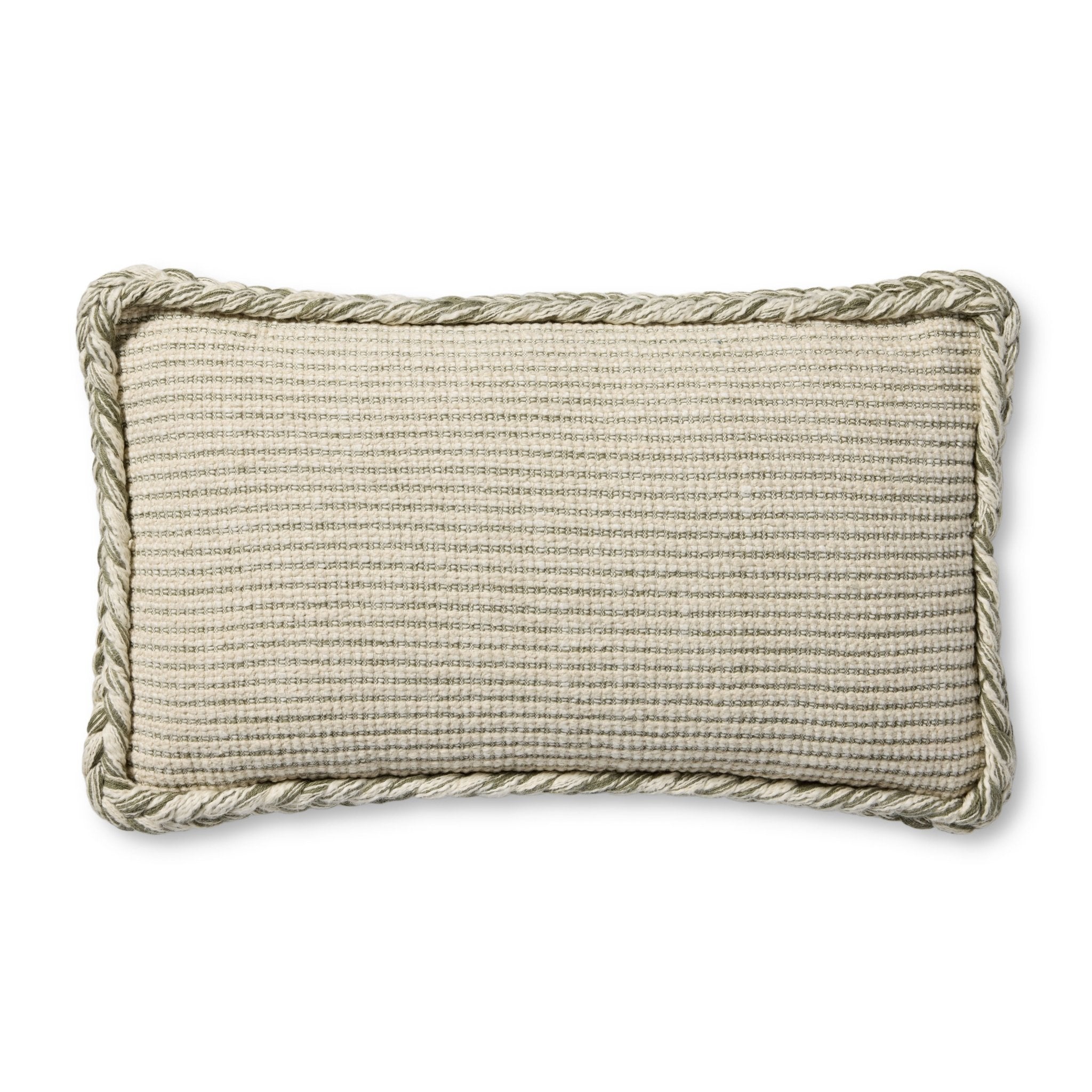 Amber Lewis x Loloi Oroville Natural / Olive 13'' x 21'' Pillow Covery Only White Cliff Studio Throw Pillows