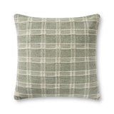 Amber Lewis x Loloi PAL0004 Green 22" x 22" Cover Only Pillow White Cliff Studio Throw Pillows