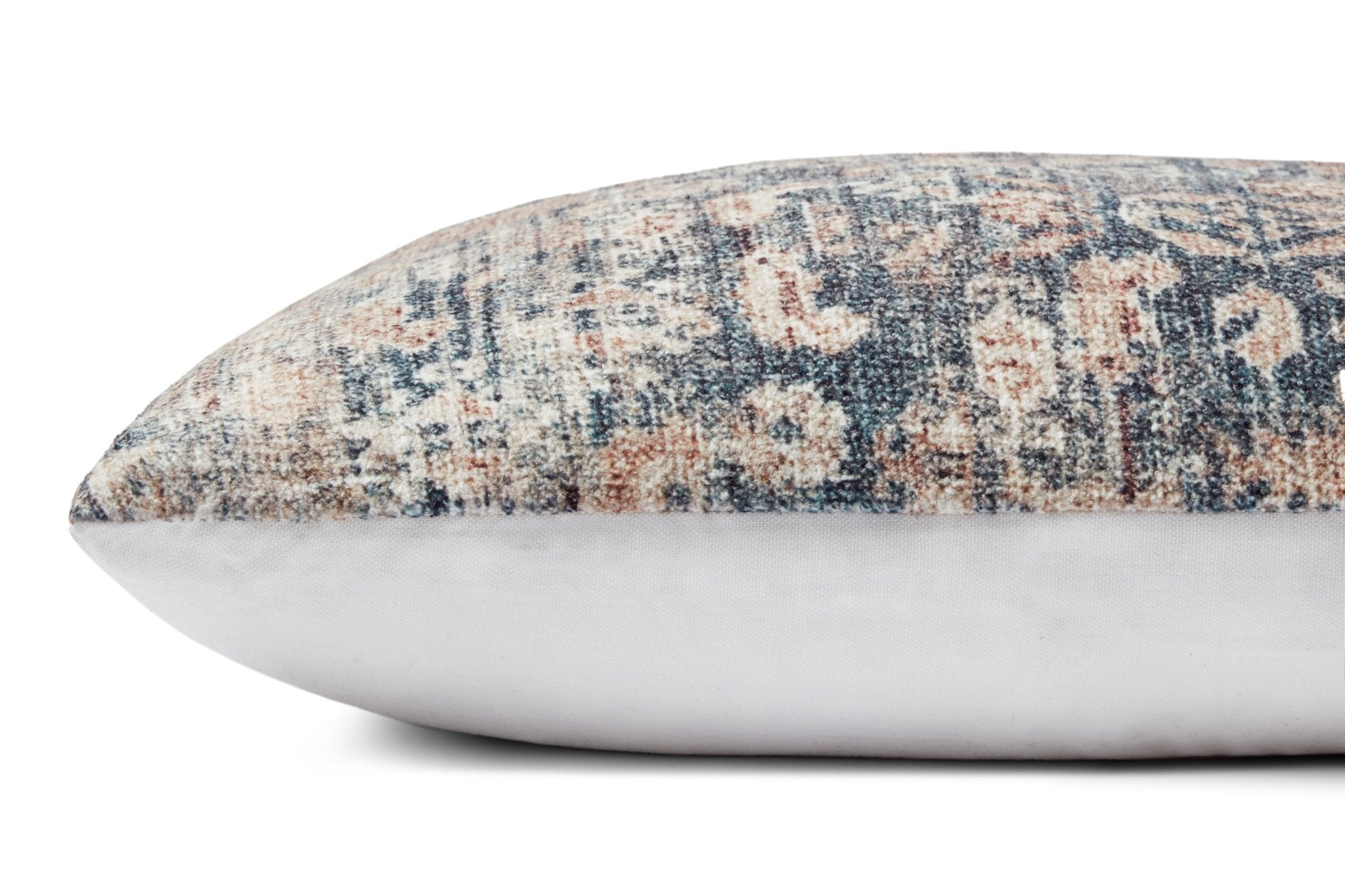 Amber Lewis x Loloi PAL0012 Denim / Natural 13" x 35" Cover Only Pillow White Cliff Studio Throw Pillows