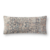 Amber Lewis x Loloi PAL0012 Denim / Natural 13" x 35" Cover Only Pillow White Cliff Studio Throw Pillows