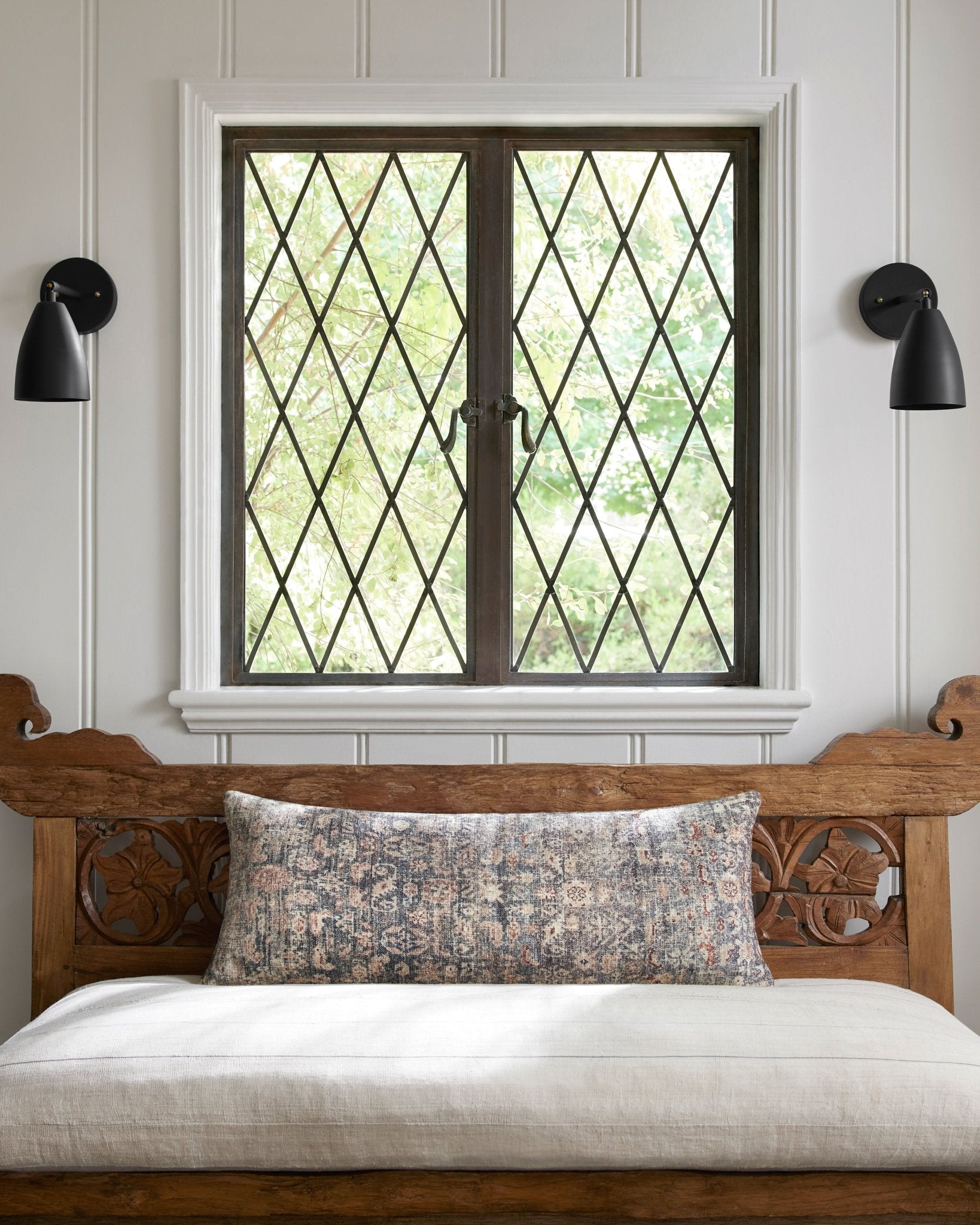 Amber Lewis x Loloi PAL0012 Denim / Natural 13" x 35" Cover Only Pillow White Cliff Studio Throw Pillows