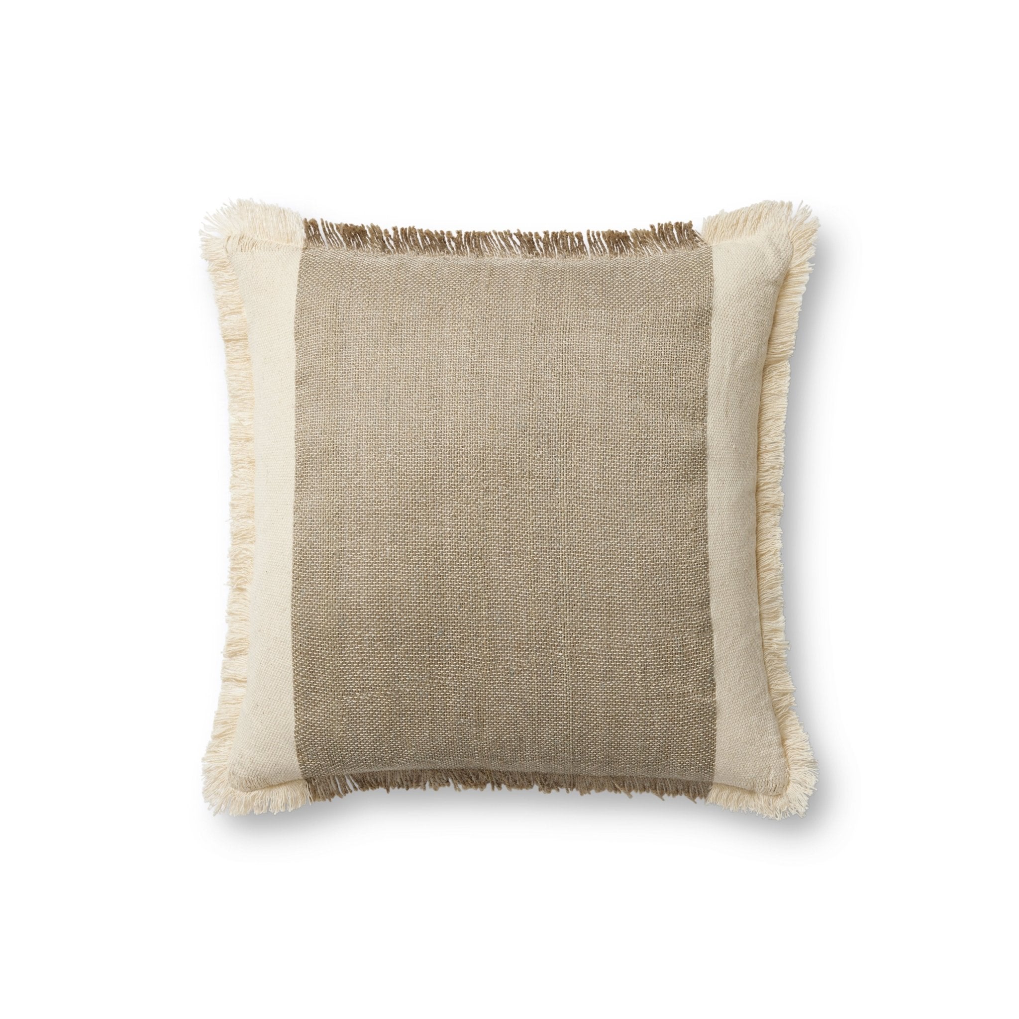 Amber Lewis x Loloi Seraphina PAL0037 Ivory / Earth 18'' x 18'' Cover Only Pillow