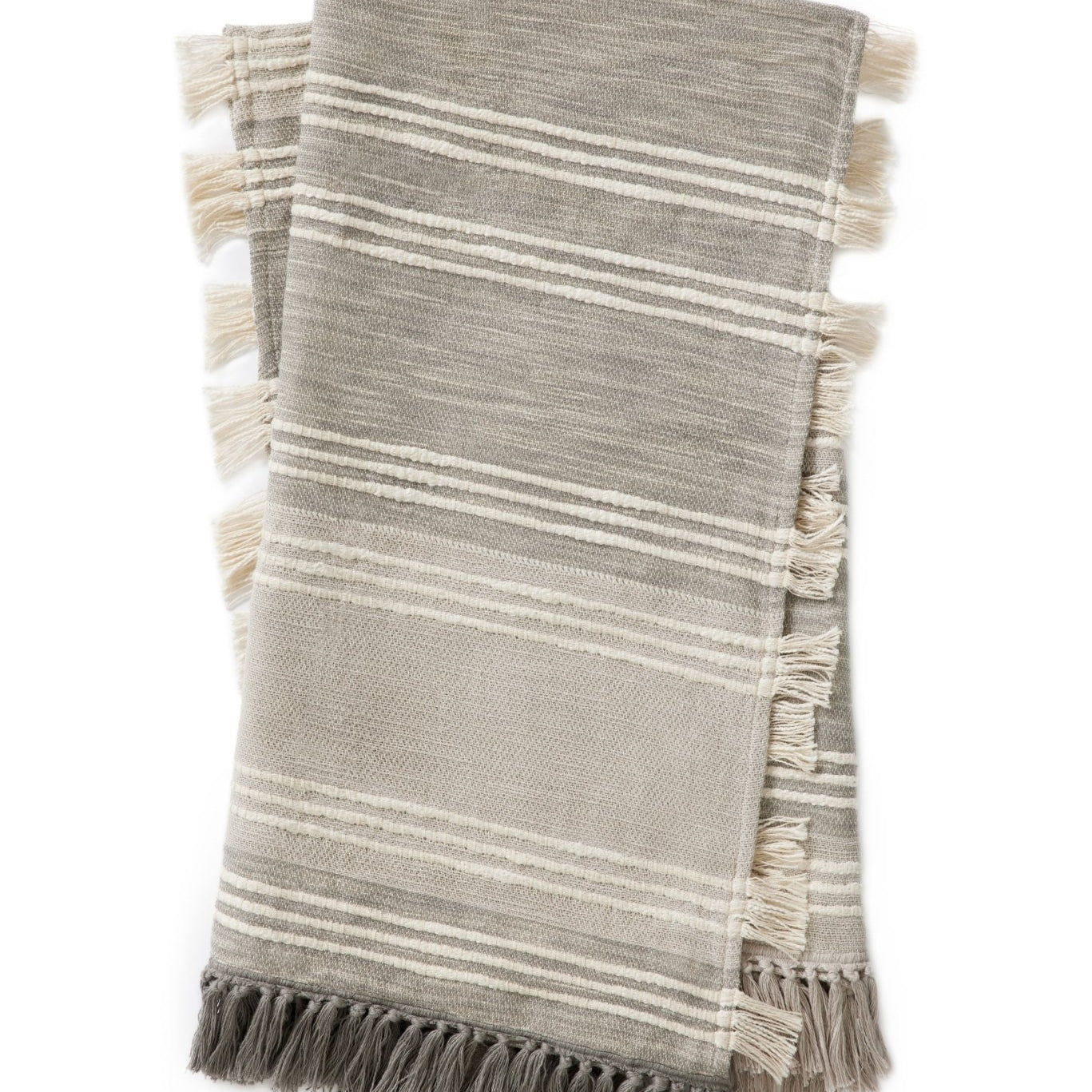 Amber Lewis x Loloi TAL0002 Grey / Ivory Throw Blanket