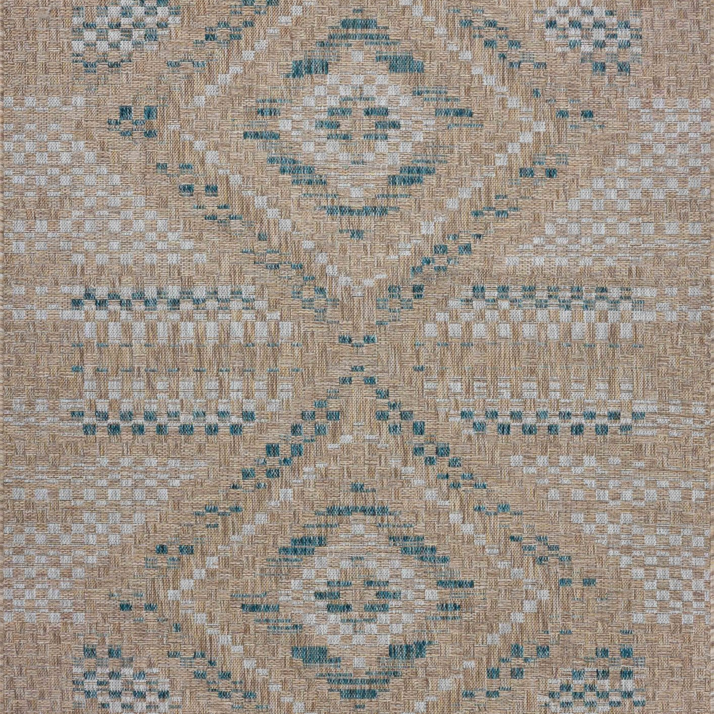 Amber Lewis x Loloi Topanga Natural / Aqua Rug