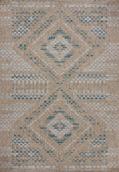 Amber Lewis x Loloi Topanga Natural / Aqua Rug