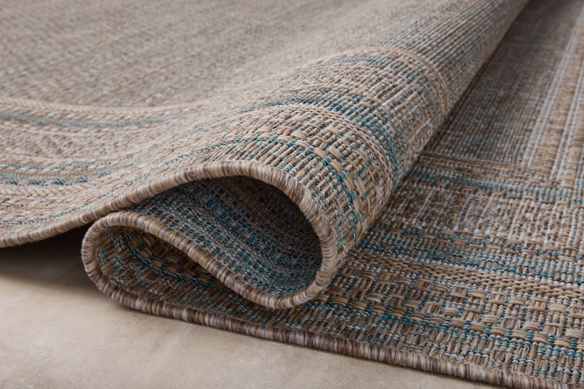 Amber Lewis x Loloi Topanga Natural / Teal Rug