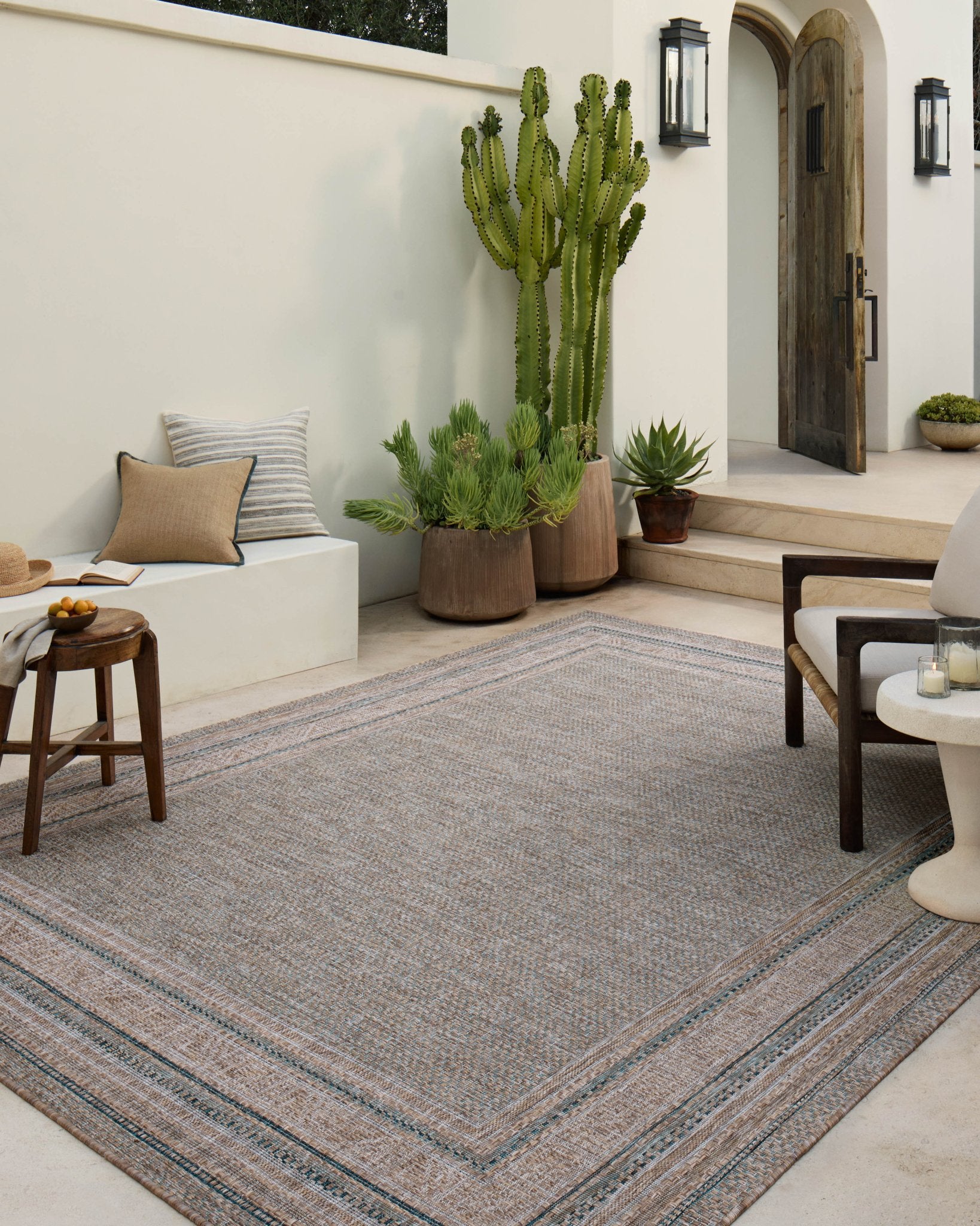 Amber Lewis x Loloi Topanga Natural / Teal Rug