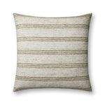 Amber Lewis x Loloi Zephyr PAL0040 Ivory / Olive 22'' x 22'' Cover Only Pillow White Cliff Studio Pillow