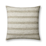 Amber Lewis x Loloi Zephyr PAL0040 Ivory / Olive 22'' x 22'' Cover Only Pillow White Cliff Studio Pillow