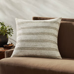 Amber Lewis x Loloi Zephyr PAL0040 Ivory / Olive 22'' x 22'' Cover Only Pillow White Cliff Studio Pillow