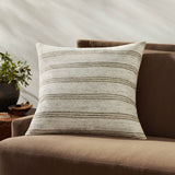 Amber Lewis x Loloi Zephyr PAL0040 Ivory / Olive 22'' x 22'' Cover Only Pillow White Cliff Studio Pillow