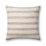 Amber Lewis x Loloi Zephyr PAL0040 Natural / Wine 22'' x 22'' Cover Only Pillow White Cliff Studio Pillow