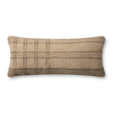 Angela Rose x Loloi Calista PAR0018 Tan / Slate 13'' x 35'' Cover w/Poly Pillow