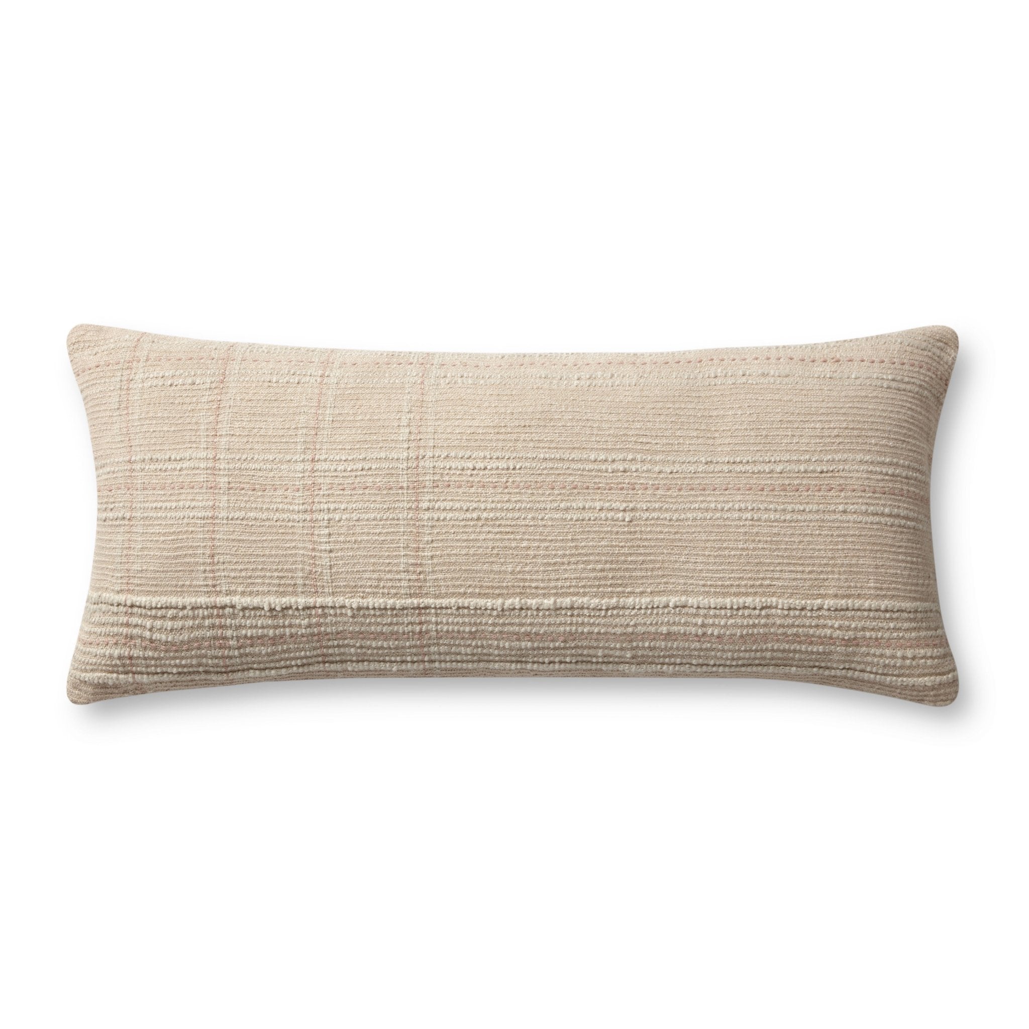 Angela Rose x Loloi Calista PAR0019 Ivory / Blush 13'' x 35'' Cover Only Pillow White Cliff Studio Throw Pillows