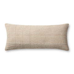 Angela Rose x Loloi Calista PAR0019 Ivory / Blush 13'' x 35'' Cover w/Poly Pillow White Cliff Studio Solid Pillows