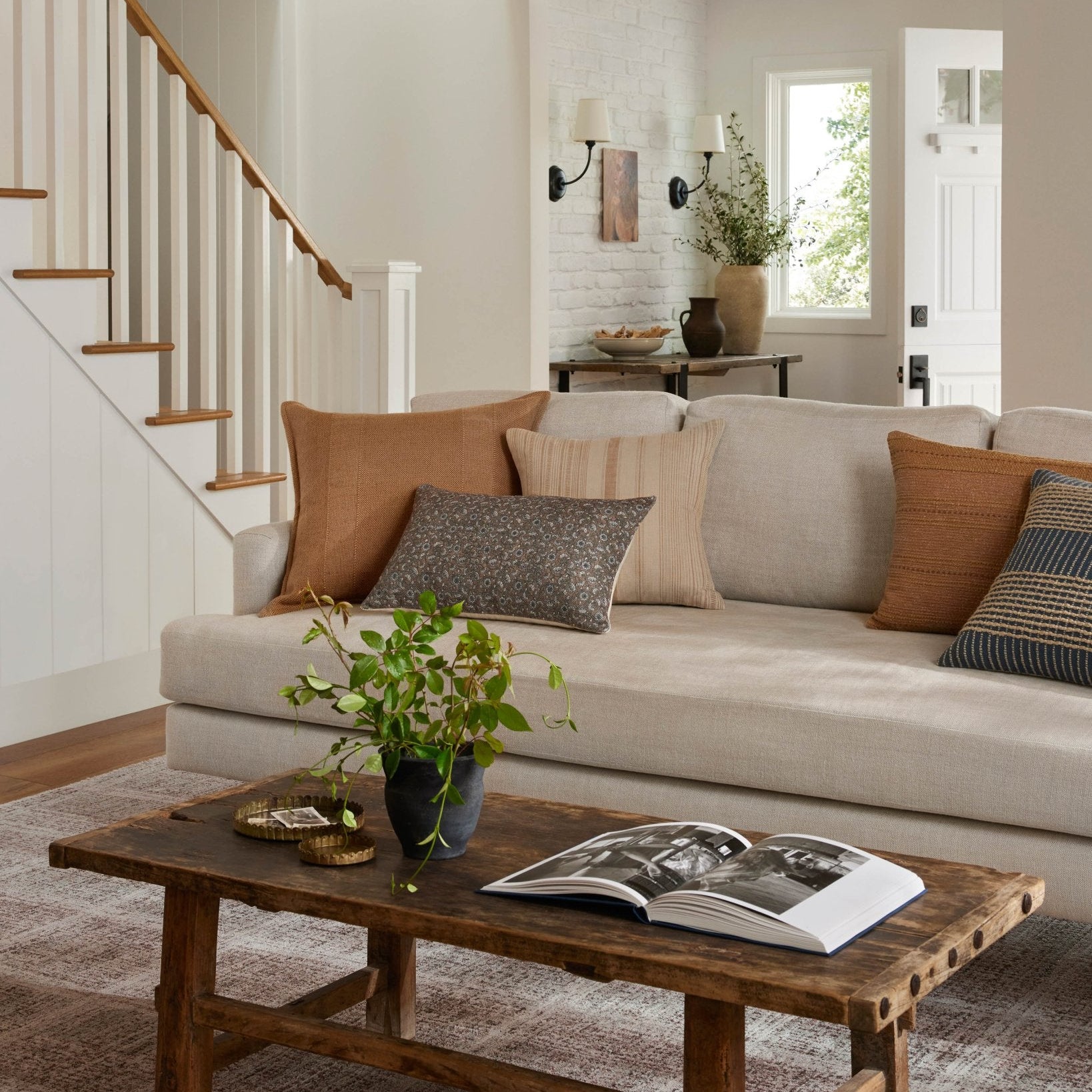 Angela Rose x Loloi Calista PAR0019 Terracotta 16'' x 26'' Cover w/Poly Pillow White Cliff Studio Solid Pillows