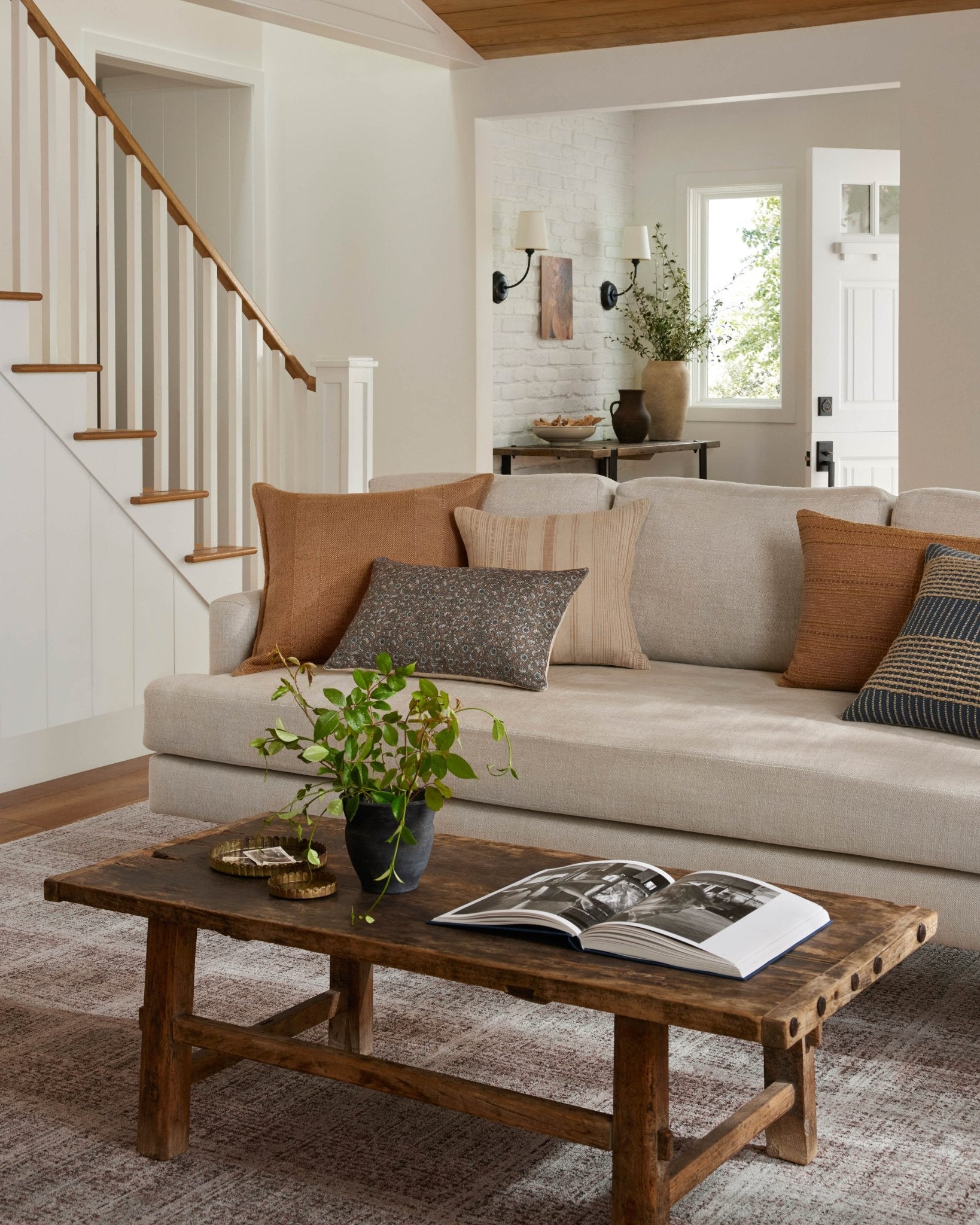 Angela Rose x Loloi Calista PAR0019 Terracotta 16'' x 26'' Cover w/Poly Pillow White Cliff Studio Solid Pillows