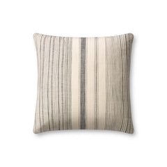 Angela Rose x Loloi Celina PAR0015 Ivory / Grey 18'' x 18'' Cover w/Poly Pillow White Cliff Studio Patterned Pillows