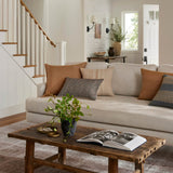 Angela Rose x Loloi Celina PAR0015 Ivory / Wheat 18'' x 18'' Cover w/Down Pillow White Cliff Studio Throw Pillows