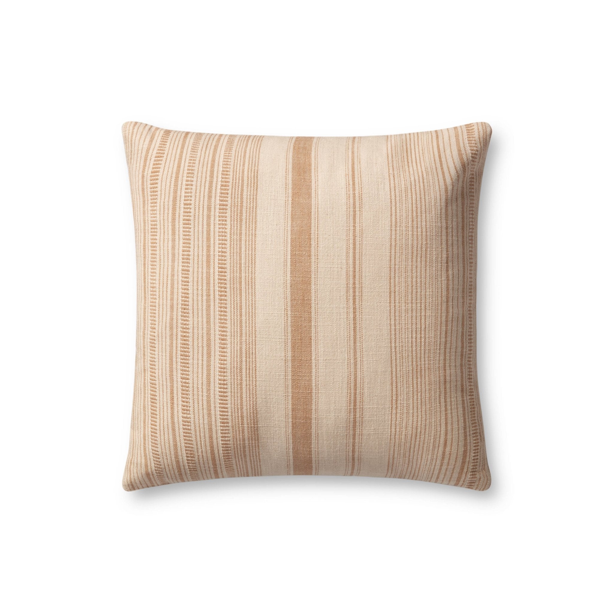 Angela Rose x Loloi Celina PAR0015 Ivory / Wheat 18'' x 18'' Cover w/Down Pillow White Cliff Studio Throw Pillows