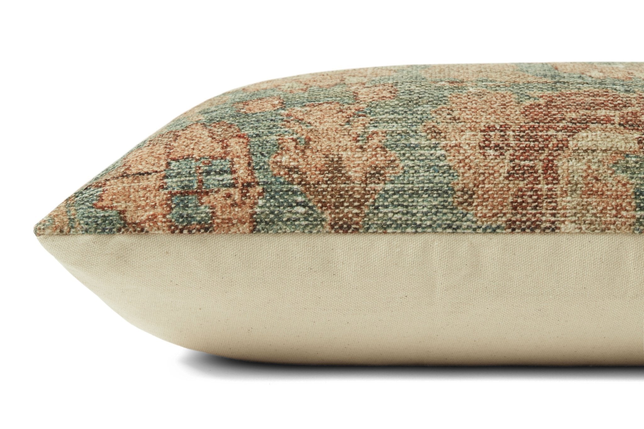 Angela Rose x Loloi Clay Teal / Terracotta 13'' x 21'' Cover Only Pillow White Cliff Studio Throw Pillows