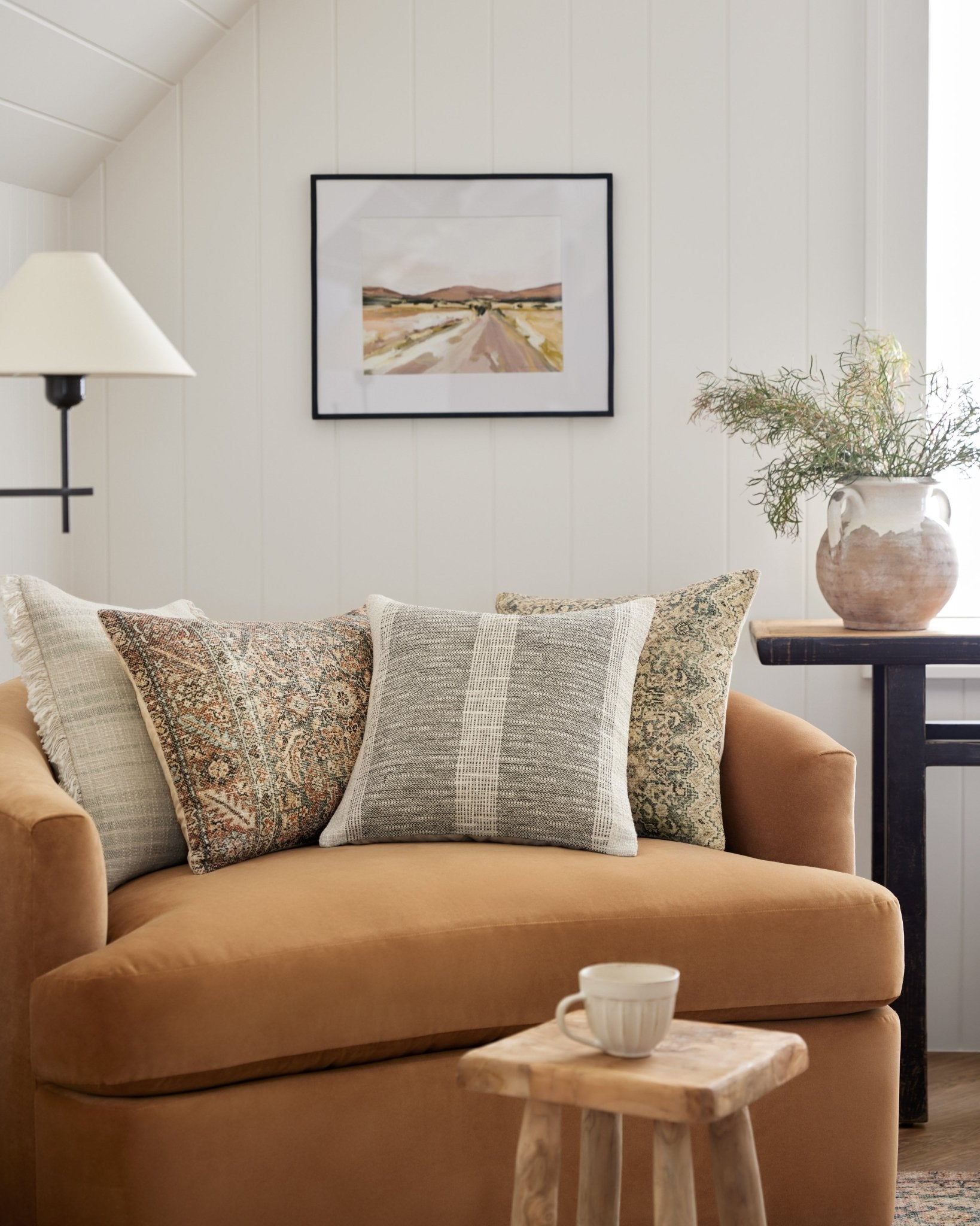 Angela Rose x Loloi Cove Navy / Natural 18'' x 18'' Cover w/Poly Pillow White Cliff Studio Patterned Pillows