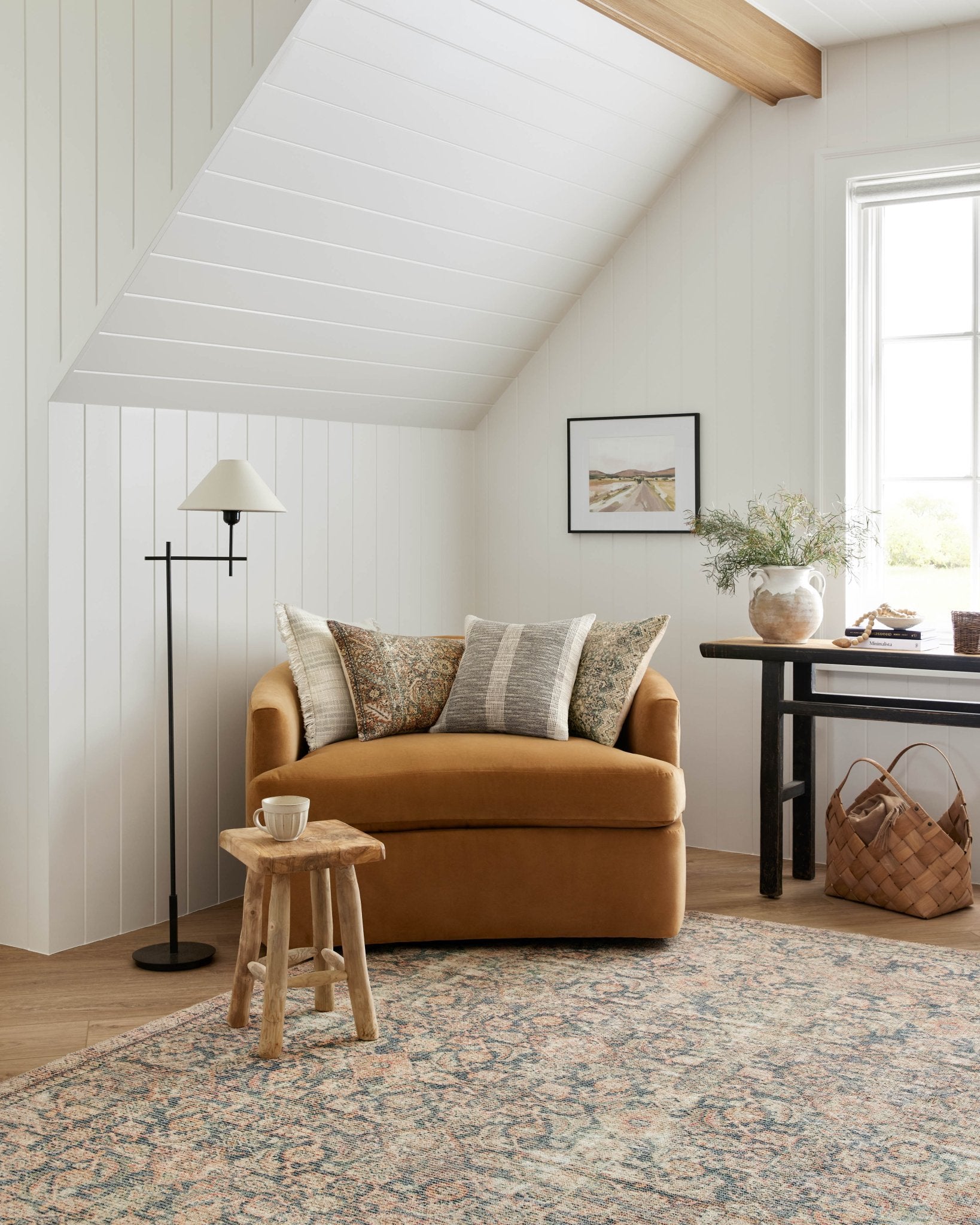 Angela Rose x Loloi Forrest Ivory / Sage 18'' x 18'' Cover w/Down Pillow White Cliff Studio Throw Pillows