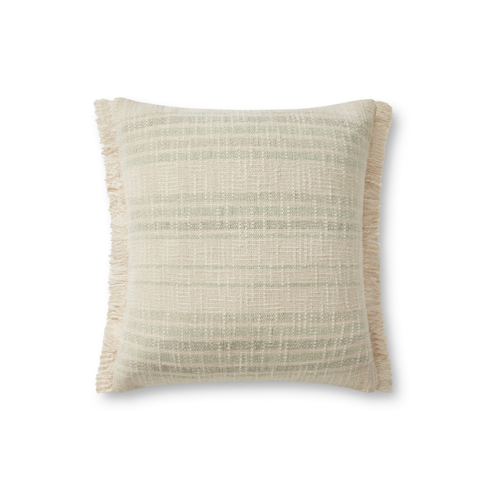 Angela Rose x Loloi Forrest Ivory / Sage 18'' x 18'' Cover w/Down Pillow White Cliff Studio Throw Pillows