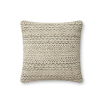 Angela Rose x Loloi Gloaming Charcoal / Ivory 18'' x 18'' Cover w/Poly Pillow White Cliff Studio Patterned Pillows