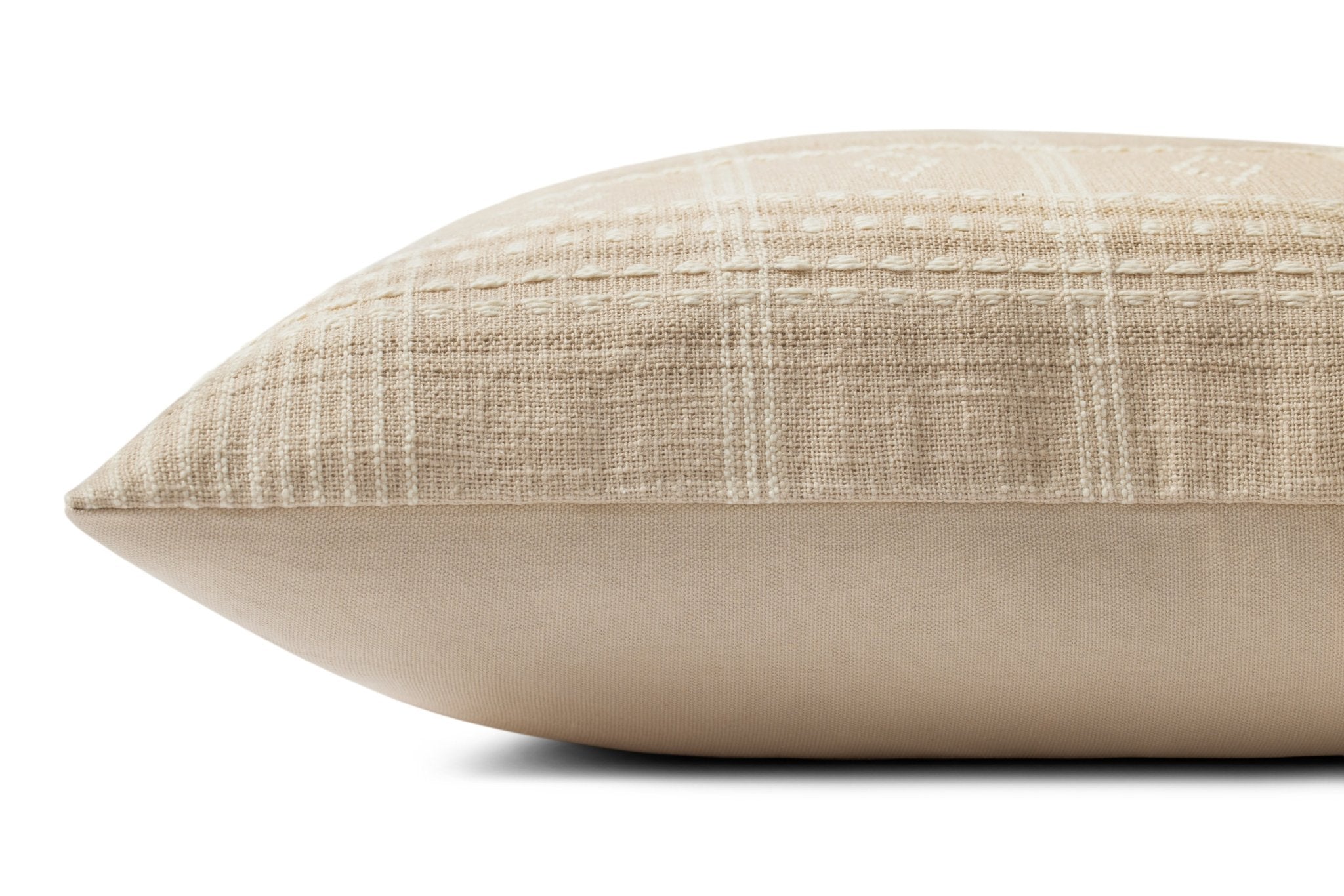 Angela Rose x Loloi Lina Beige / Ivory 18'' x 18'' Cover w/Poly Pillow White Cliff Studio Patterned Pillows