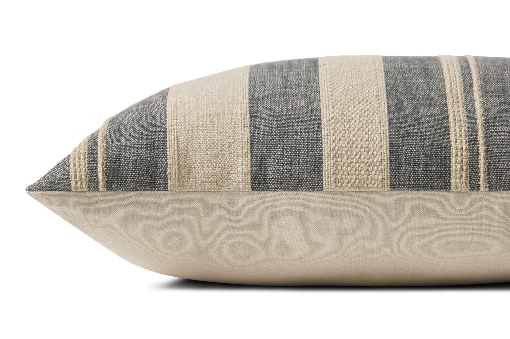 Angela Rose x Loloi Mia PAR0014 Ivory / Denim 13'' x 21'' Cover w/Down Pillow White Cliff Studio Throw Pillows