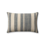 Angela Rose x Loloi Mia PAR0014 Ivory / Denim 13'' x 21'' Cover w/Down Pillow White Cliff Studio Throw Pillows